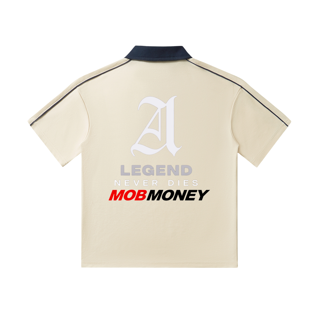 Drip Of Life Contrast Collar Short-Sleeve Polo Shirt
