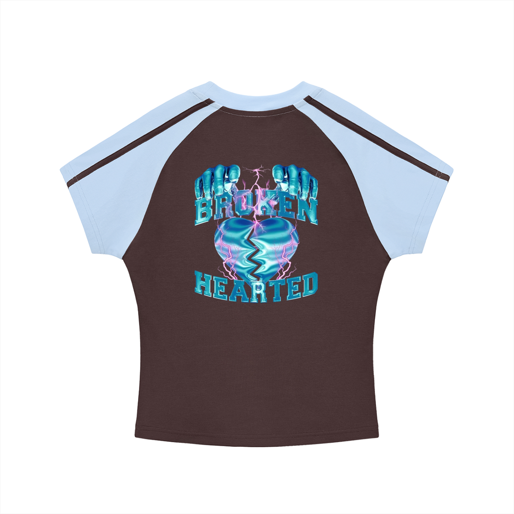 Mob Money Gang Woman’s Contrast Stripes Bodycon Raglan  Sleeve T-Shirt