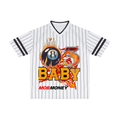 83 Baby White/Black Unisex Striped Loose V-Neck T-Shirt