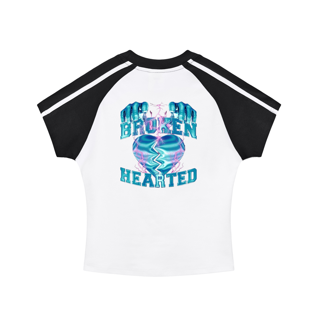 Mob Money Gang Woman’s Contrast Stripes Bodycon Raglan  Sleeve T-Shirt