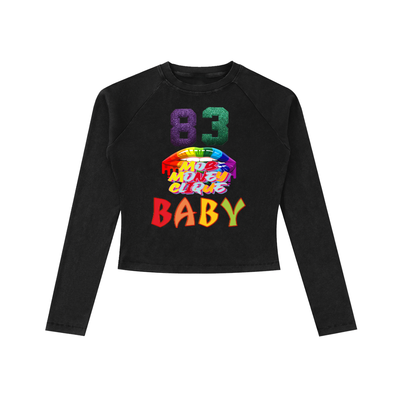 Dyed Washed Raglan Long Sleeve Slim T-Shirt