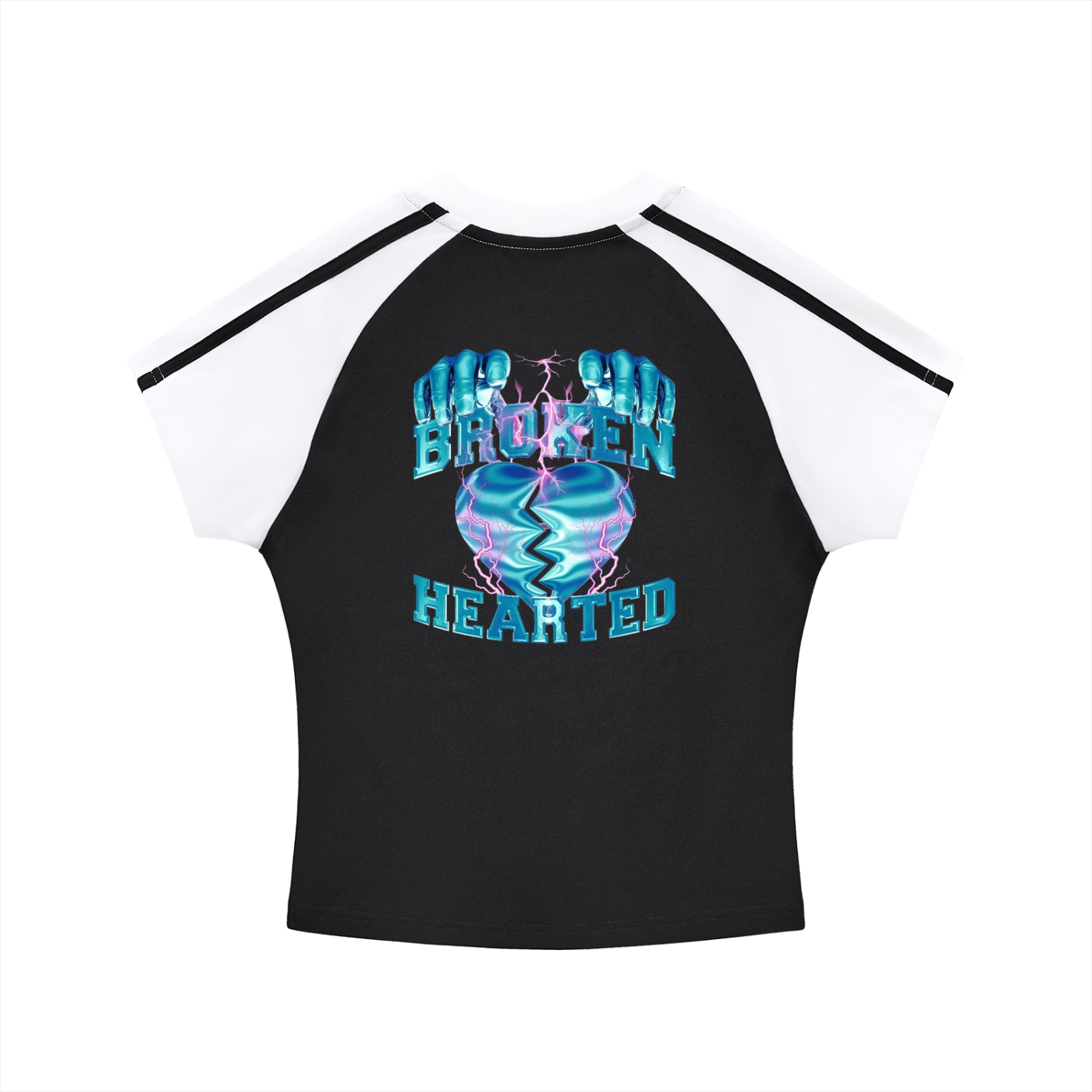 Mob Money Gang Woman’s Contrast Stripes Bodycon Raglan  Sleeve T-Shirt
