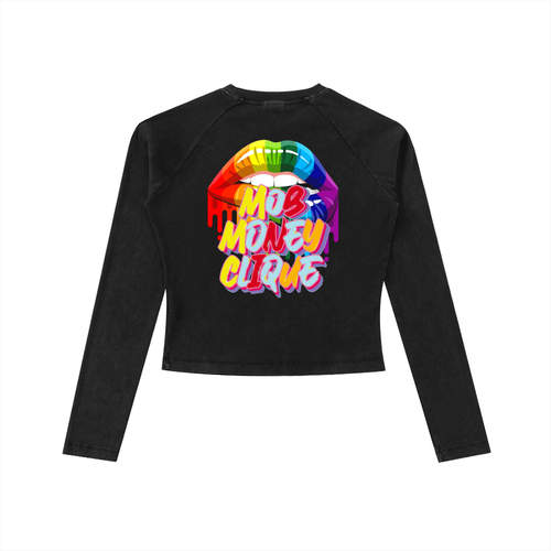 Dyed Washed Raglan Long Sleeve Slim T-Shirt